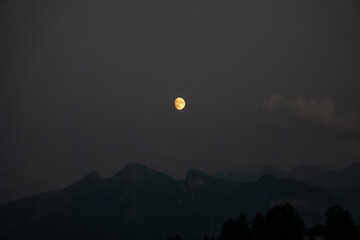 Moonlight evening in moutains