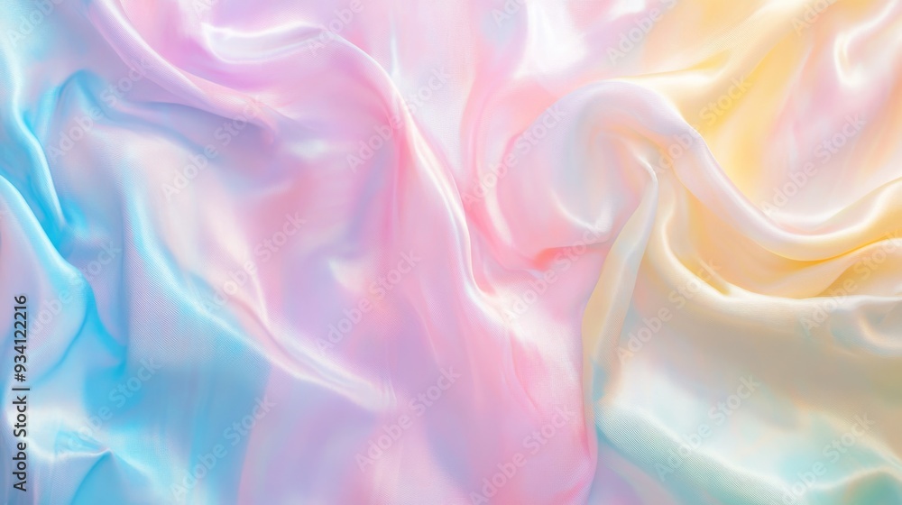 Poster subtle pastel tie-dye pattern with soft pinks, blues, and yellows creating a serene backdrop.