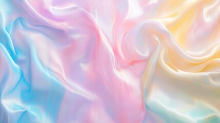 Obraz premium Subtle pastel tie-dye pattern with soft pinks, blues, and yellows creating a serene backdrop.