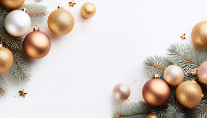 beautiful christmas balls banner with text space