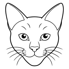 illustration of a cat head line art