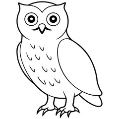 owl sitting on a branch line art
