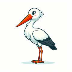 Fototapeta premium vector design of Stork against white background 