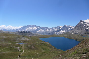 lake and mountains