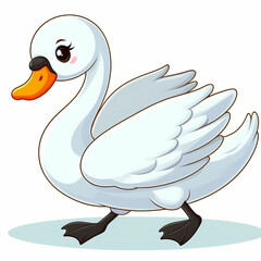 Obraz premium vector design of swan against white background 