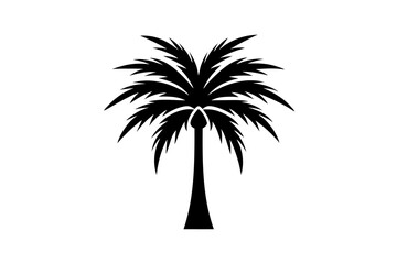 Obraz premium Palm tree for logo silhouette icon on a white background