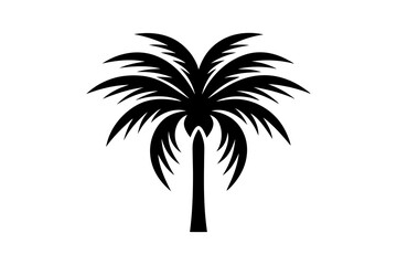 Palm tree for logo silhouette icon on a white background