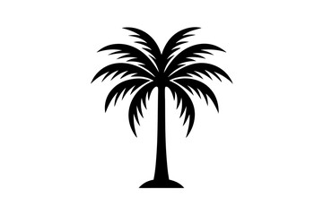 Obraz premium Palm tree for logo silhouette icon on a white background