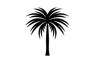 Palm tree for logo silhouette icon on a white background