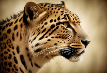 Obraz premium Close-up of a leopard's fur, showing the distinctive spotted pattern