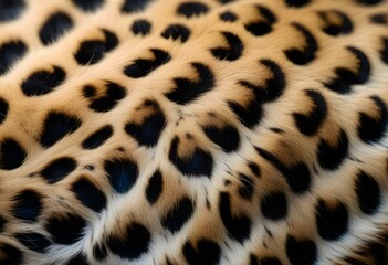 Close-up of a leopard's fur, showing the distinctive spotted pattern