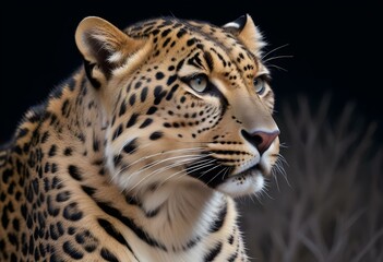 Obraz premium Close-up of a leopard's fur, showing the distinctive spotted pattern