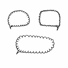 Hand drawn speech bubble. Sketch comic cloud shape. Hand drawn doodle style. Speech bubble chat (7)
