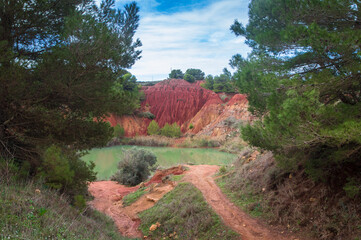 Panorama del lago di bauxite vicino a Otranto lungo il Cammino del Salento che da Lecce porta a...