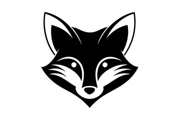 Smooth cute fox face logo on a white background 