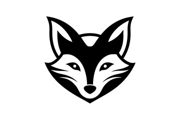 Smooth cute fox face logo on a white background 