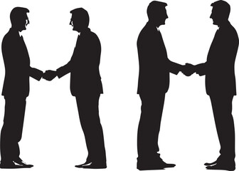 Business people Shaking Hands silhouettes