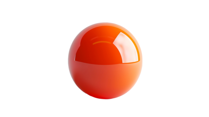 floated round orange ball isolate on withe background