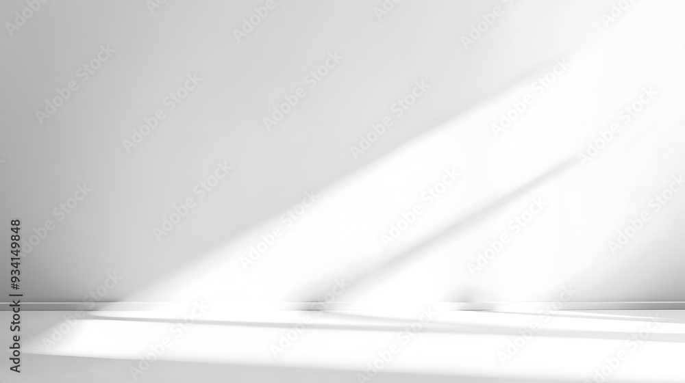 Poster a minimalist white background with subtle shadows and ample space in the middle for text