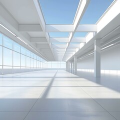Obraz premium Modern White Interior Design With Skylight