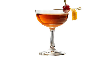 Manhattan cocktail isolated on white background