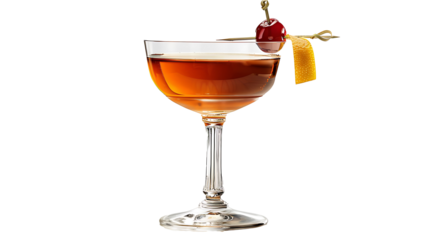 Manhattan cocktail isolated on white background