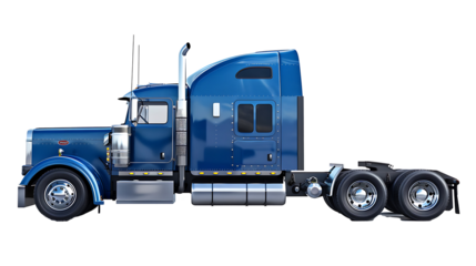 semi tractor trailer, plain on withe background 