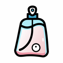 Toilet Water Vial Isolated Doodle Icon vector on a isolated white background (5)