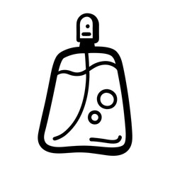 Toilet Water Vial Isolated Doodle Icon vector on a isolated white background (10)