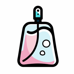 Toilet Water Vial Isolated Doodle Icon vector on a isolated white background (12)