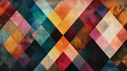 Abstract Diamond Pattern with Vintage Wood Texture, abstract , geometric , wood grain, pattern