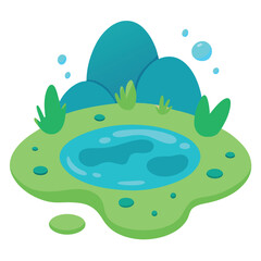 Puddle of Water Vector Illustration