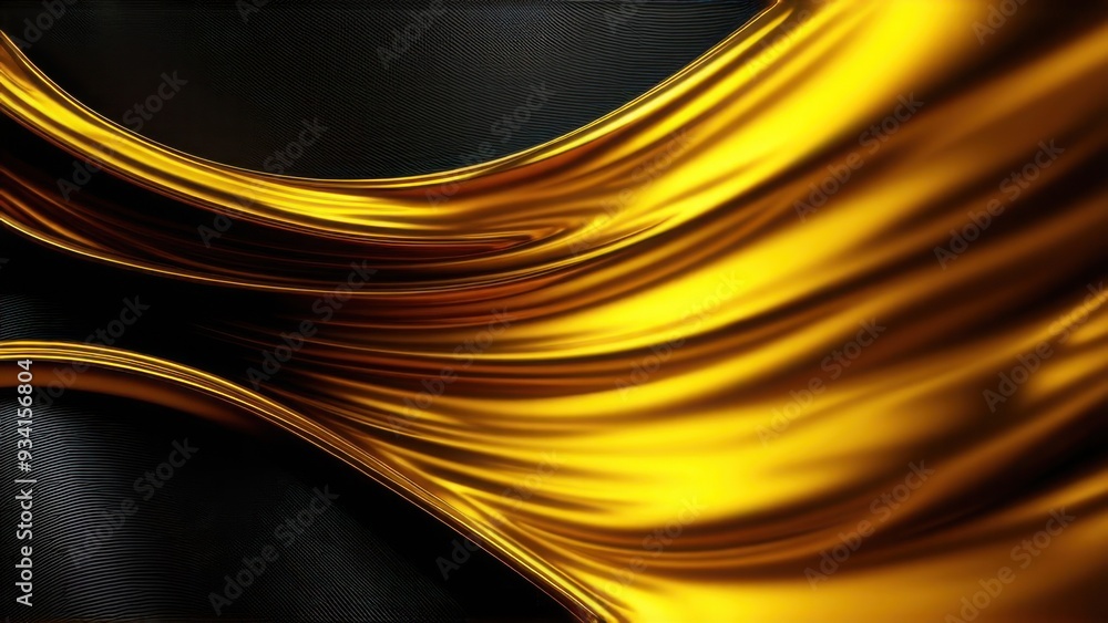 Poster luxurious golden background with satin drapery. 3d illustration, 3d rendering.3d abstract modern bus
