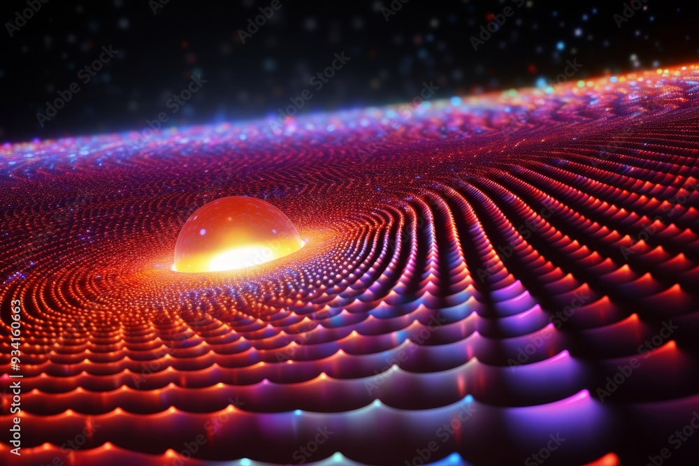 Wall mural glowing abstract fractal pattern with a sphere