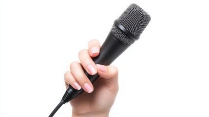 Hand Holding Black Microphone, Microphone, Recording, Audio , Sound
