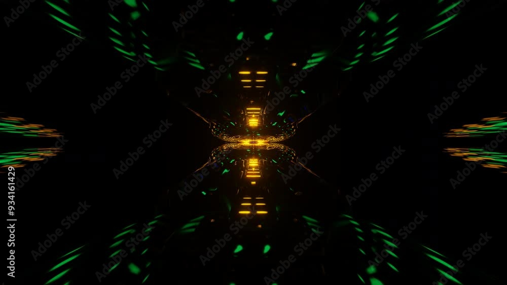 Aufkleber a seamless vj loop with neon lights flashing in a vibrant and rhythmic disco pattern.
