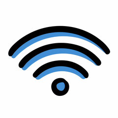 Wifi Hand Drawn Doodle Icon on a isolated white background (15)