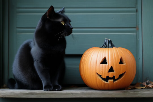 Le chat noir d'halloween
