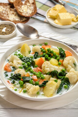 Kesakeitto, Finnish summer veggies soup in a bowl