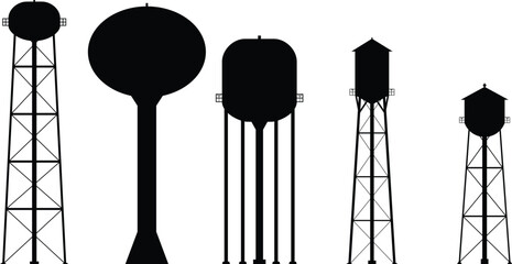 Water Tower Silhouette Pack