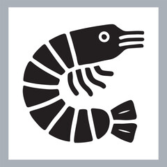 Black Shrimp Vector Silhouette , set of shrimp illustration. hand drawn black and white shrimp line art illustration, Shrimp icon vector art silhouette
