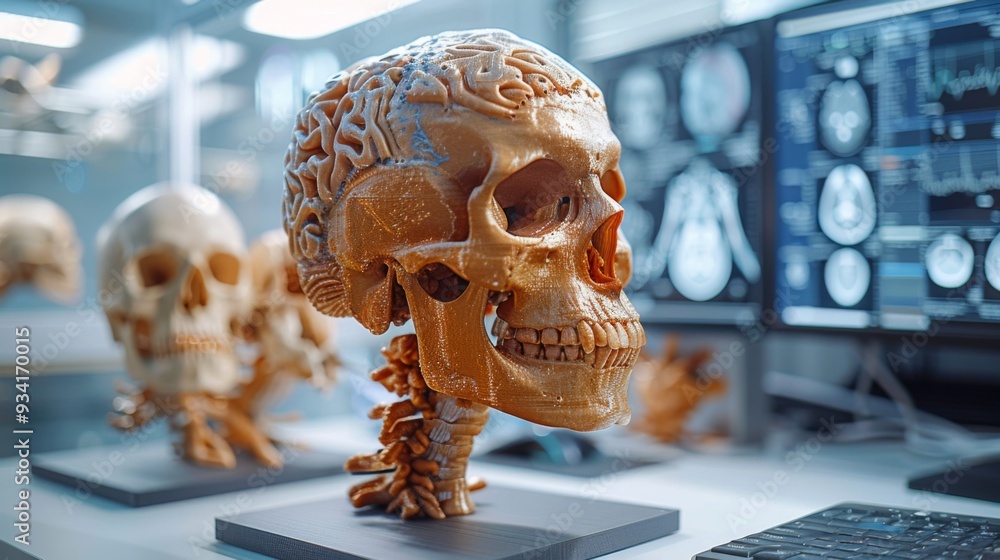 Poster depict a radiology department utilizing 3d printing to create patient-specific