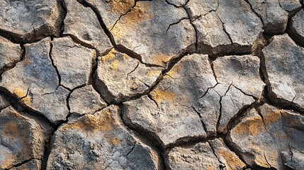 textured background of dry, cracked earth, with deep fissures and parched surfaces, representing drought and resilience