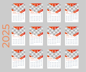2025 calendar design for happy new year.