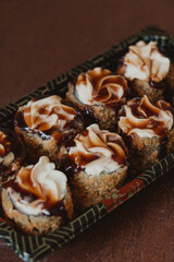 hot roll sushi close up