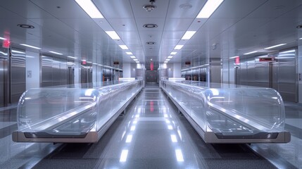 Fototapeta premium Depict the functionality of an empty x-ray bag with clean lines and sharp edges, emphasizing its role in facilitating efficient