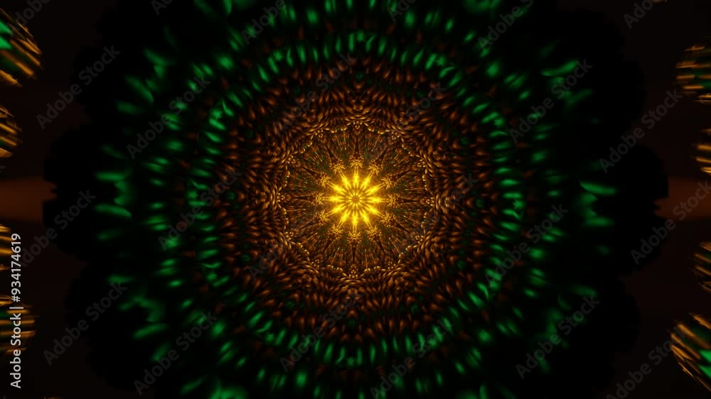 Poster a rhythmic pattern of neon lights flashing vibrantly in a seamless vj loop.