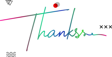 Fototapeta na wymiar Thanks, Thanks You illustration word, Thanks gradient text