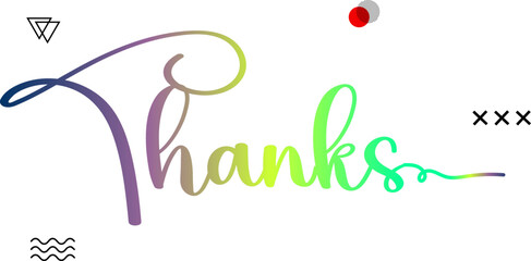 Thanks, Thanks You illustration word, Thanks gradient text