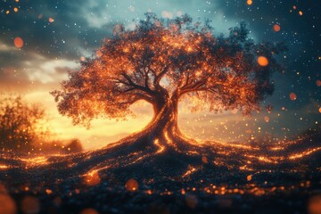 Genealogy tree concept illustration